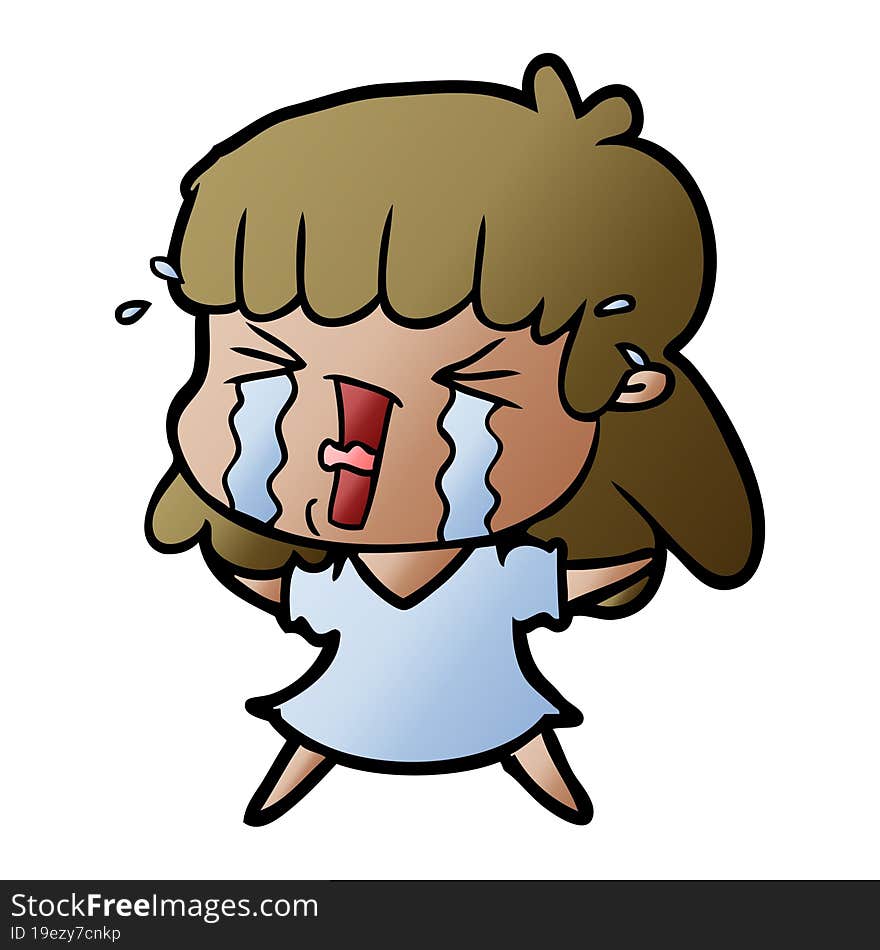 cartoon woman crying. cartoon woman crying