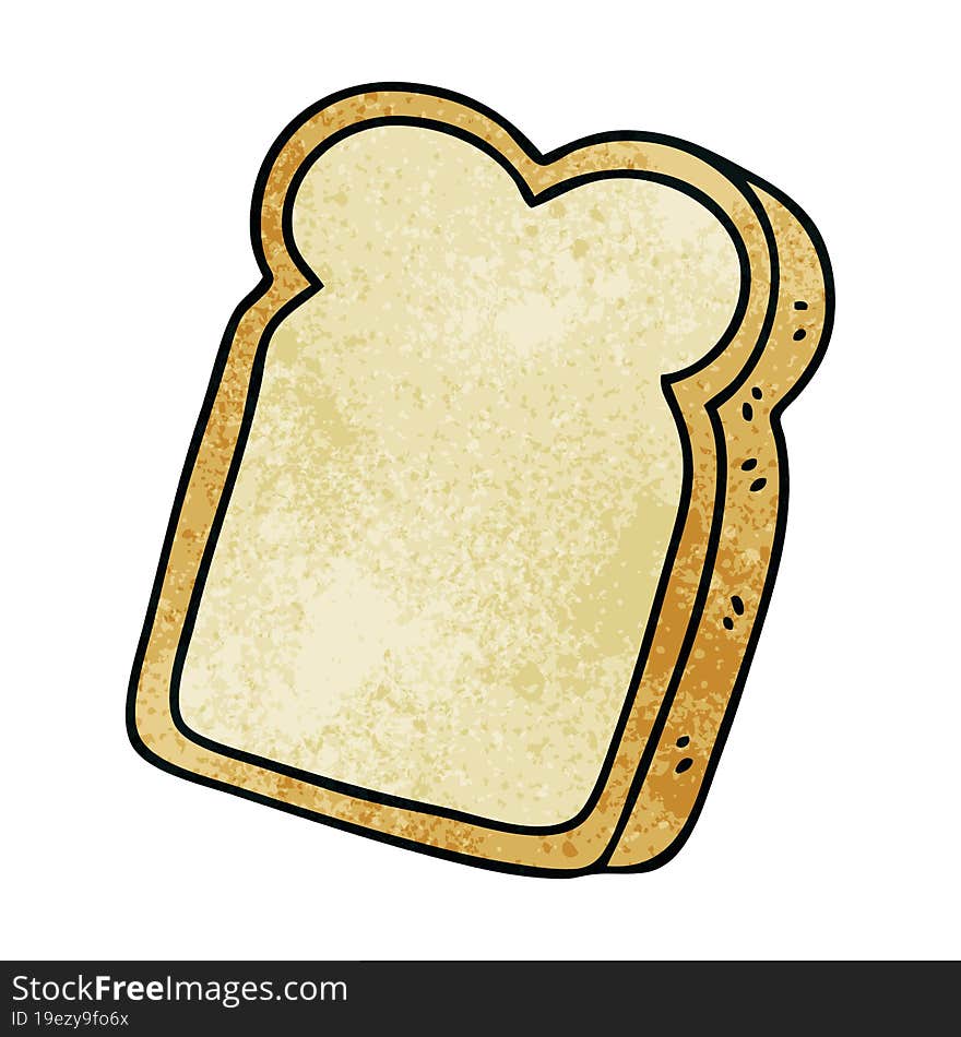 Quirky Hand Drawn Cartoon Slice Of Bread