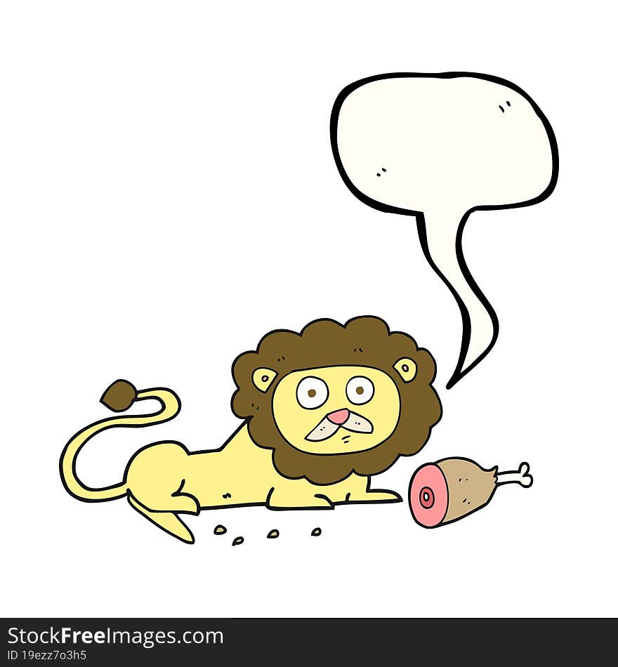 Speech Bubble Cartoon Lion