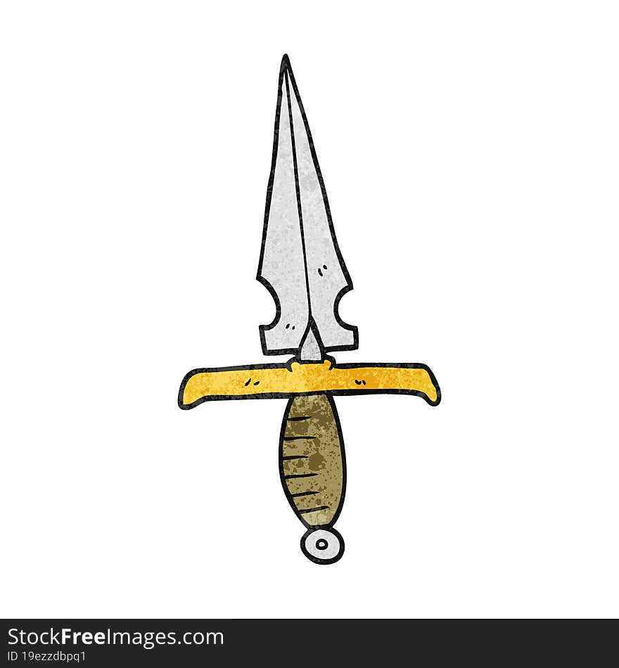 freehand textured cartoon dagger