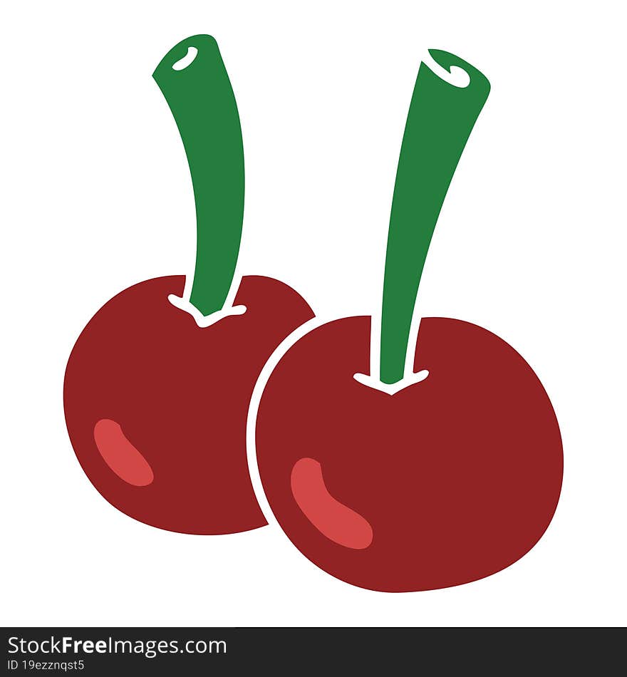 quirky hand drawn cartoon cherries