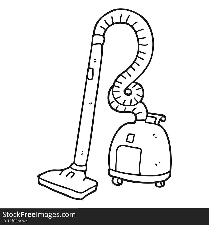 Black And White Cartoon Vacuum Cleaner