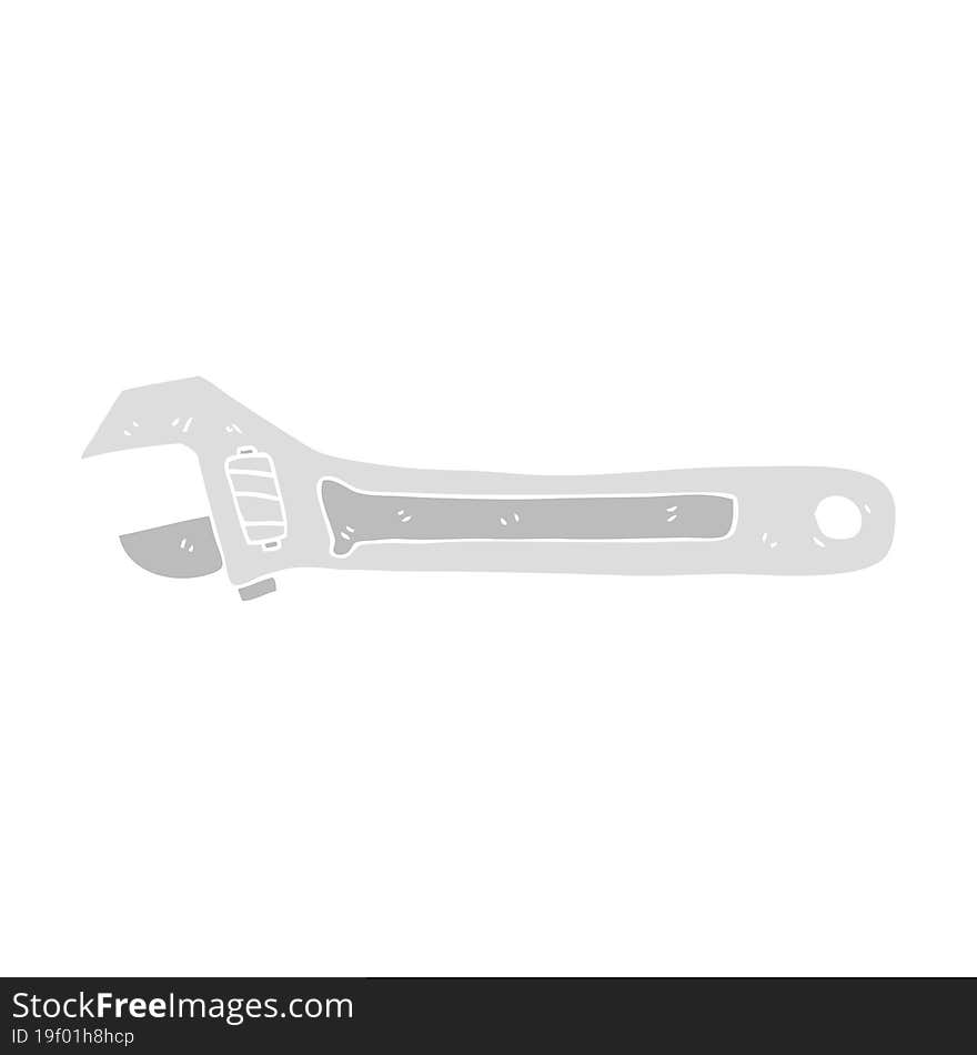 flat color illustration of a cartoon spanner