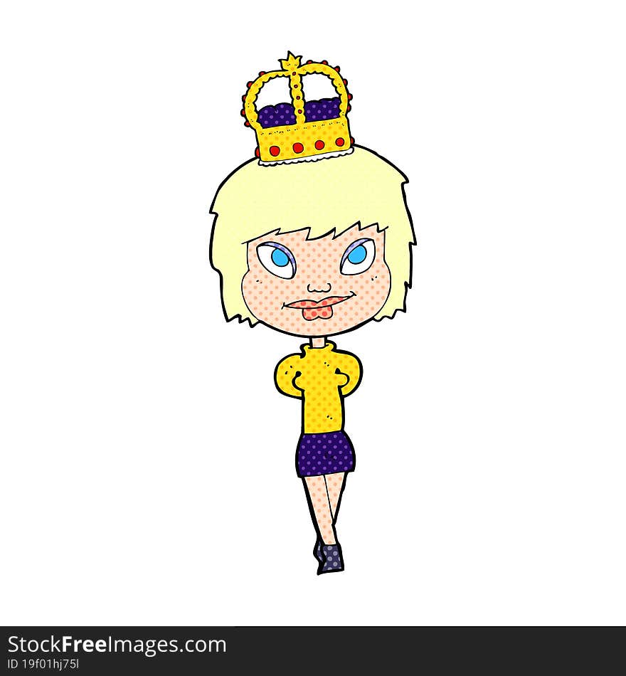 cartoon person wearing crown