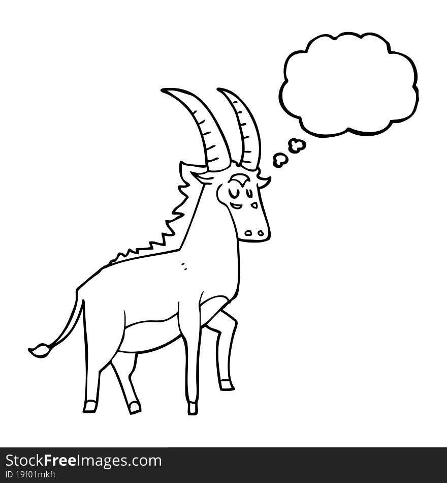 thought bubble cartoon antelope