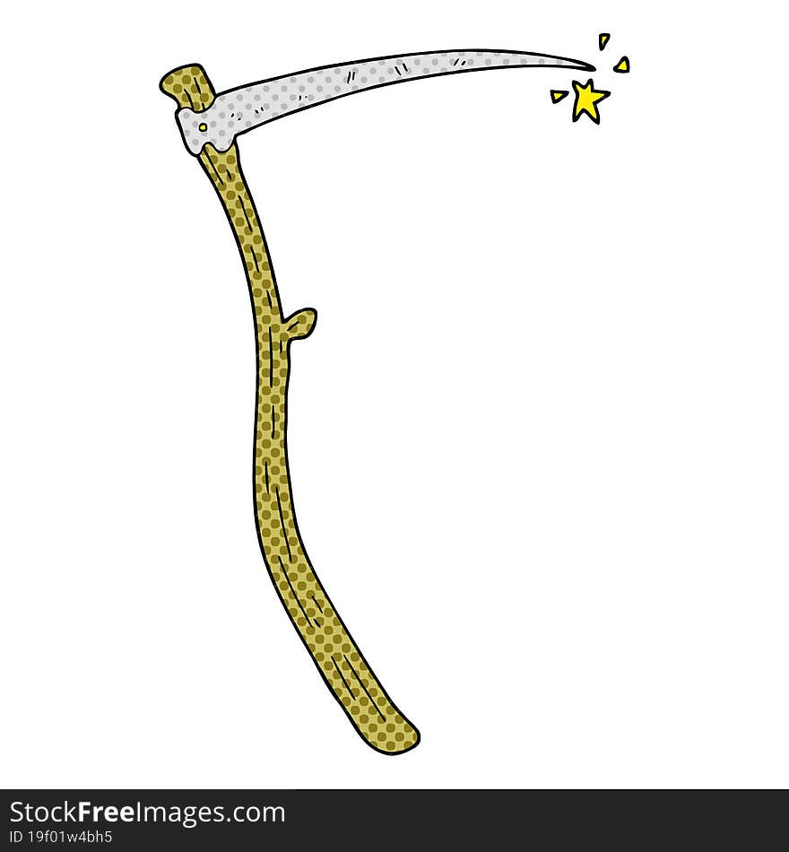 freehand drawn cartoon sharp scythe