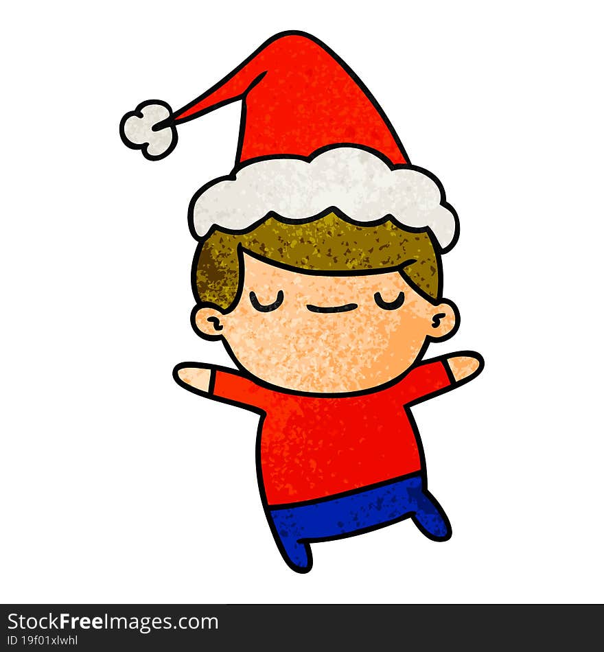 christmas textured cartoon of kawaii boy