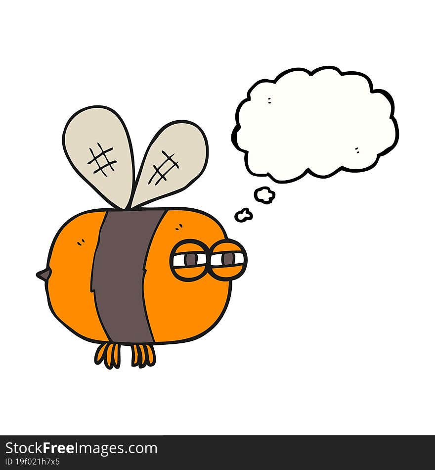 Thought Bubble Cartoon Angry Bee