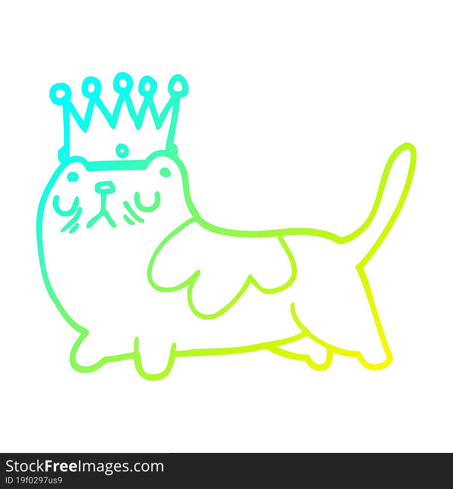 cold gradient line drawing cartoon arrogant cat