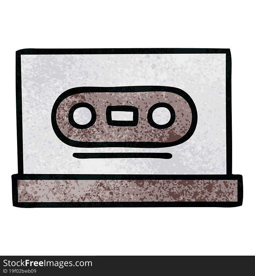 Retro Grunge Texture Cartoon Retro Cassette