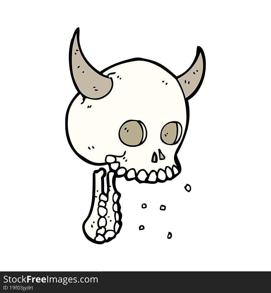 cartoon spooky skull