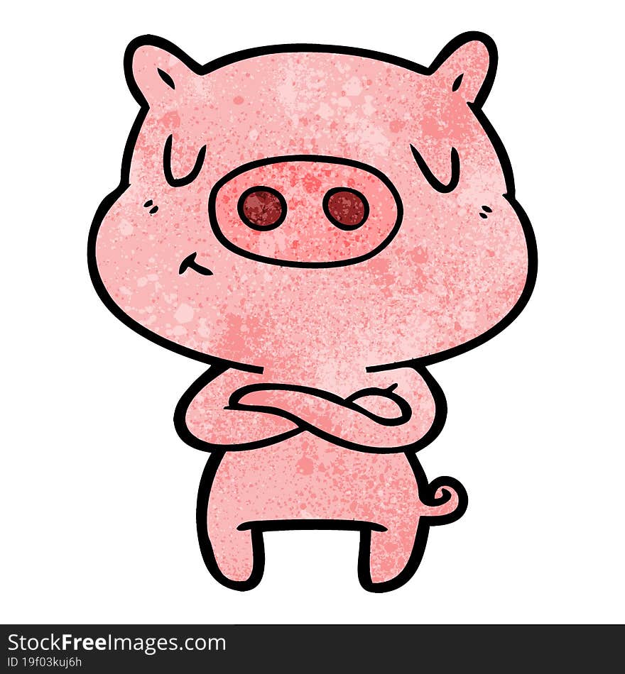 cartoon content pig. cartoon content pig