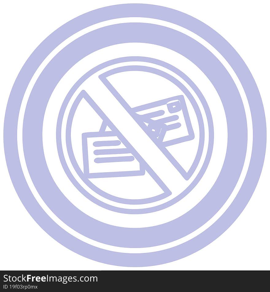 no mail circular icon