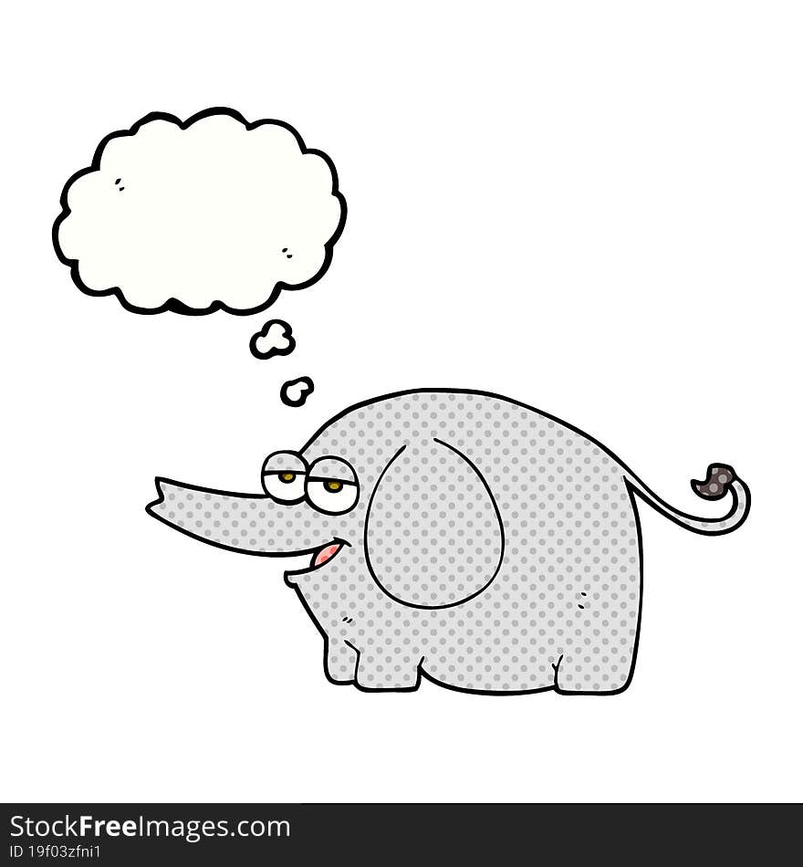 thought bubble cartoon elephant squirting water