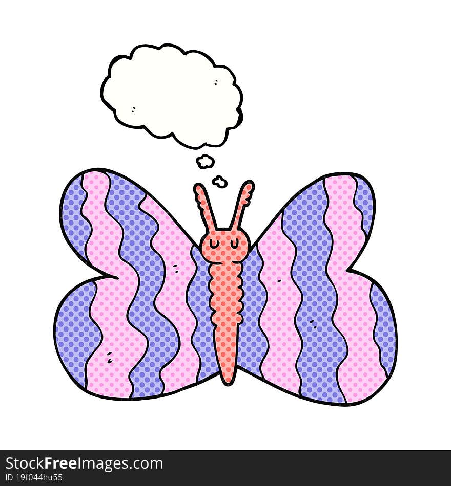 Thought Bubble Cartoon Butterfly