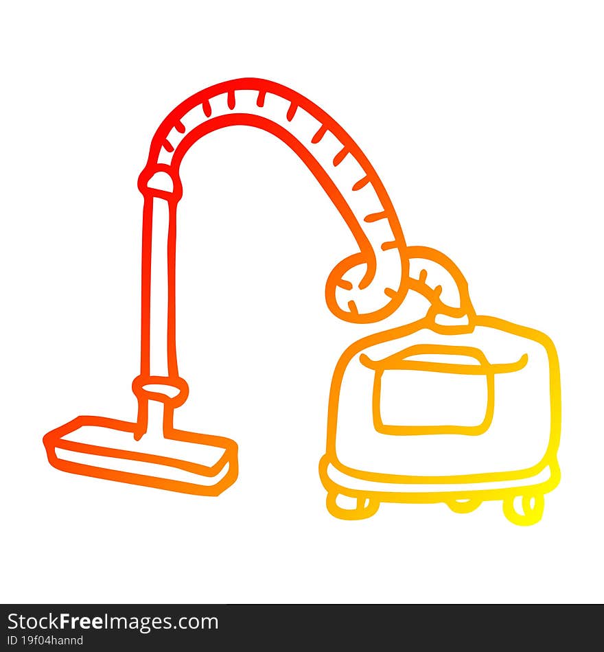 warm gradient line drawing cartoon vacuum hoover