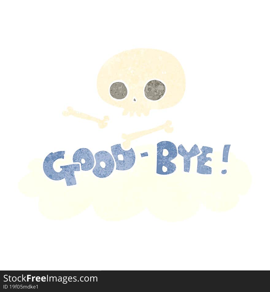 retro cartoon good-bye symbol