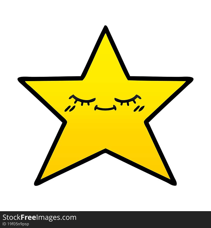 gradient shaded cartoon gold star