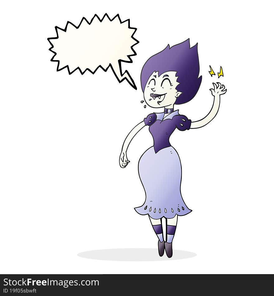 Speech Bubble Cartoon Vampire Girl