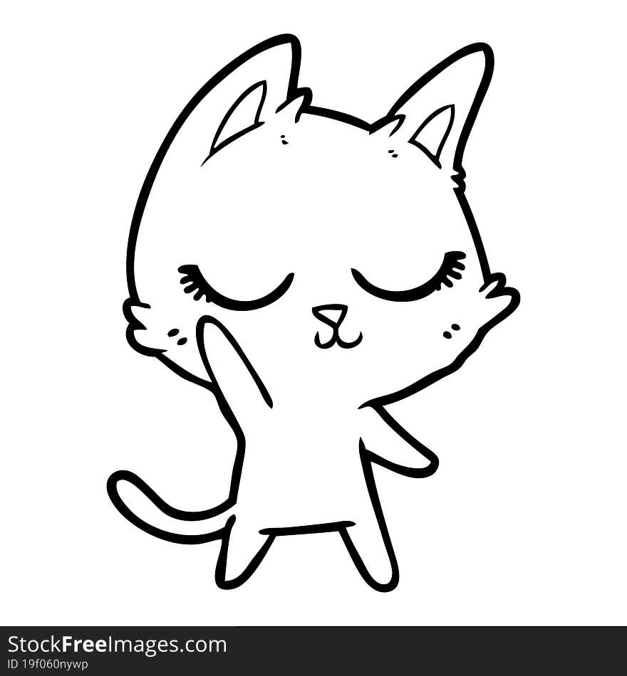 calm cartoon cat. calm cartoon cat