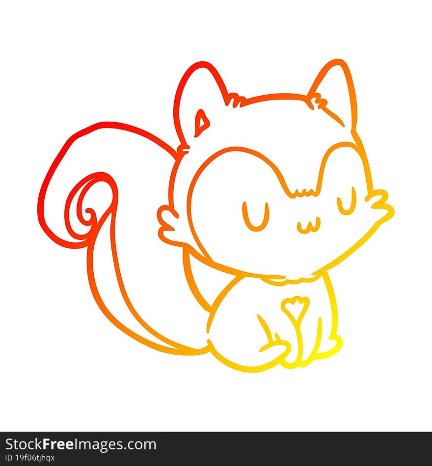 Warm Gradient Line Drawing Squirrel