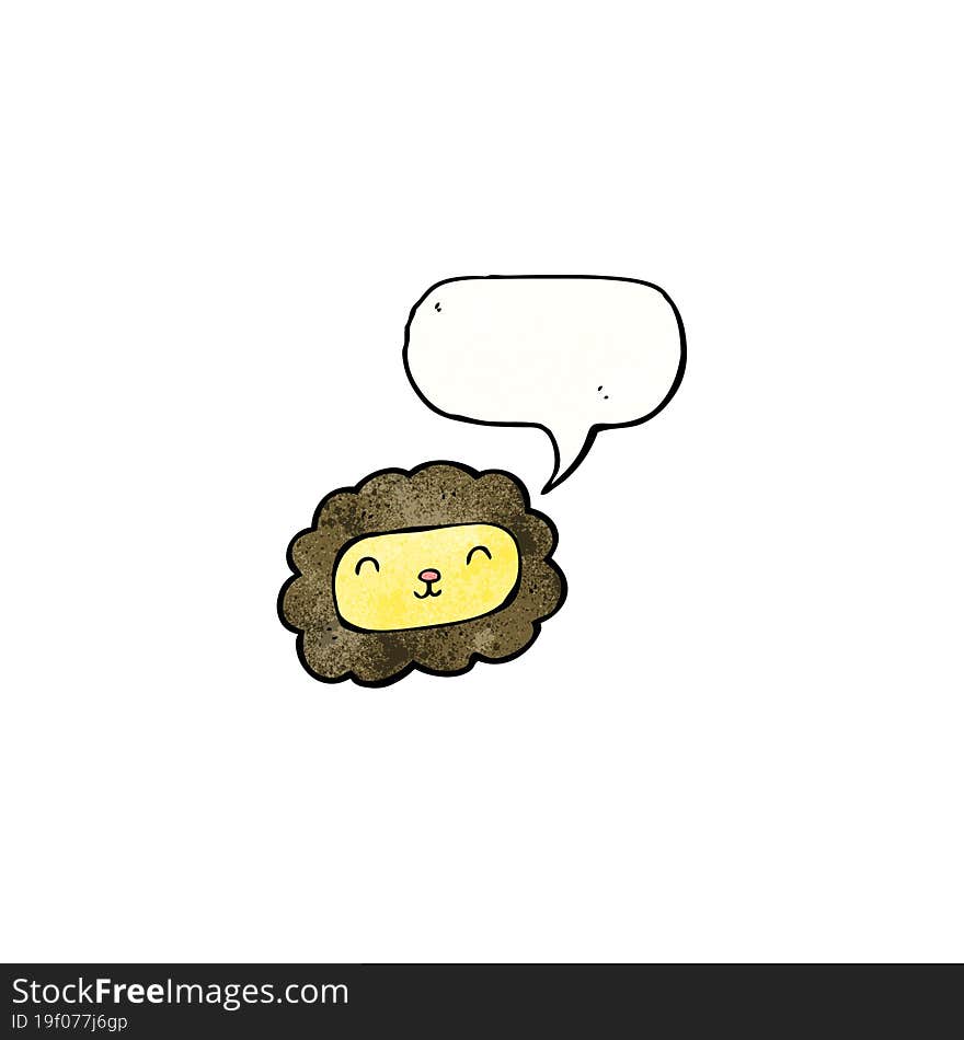 Cartoon Lion With Speech Bubble