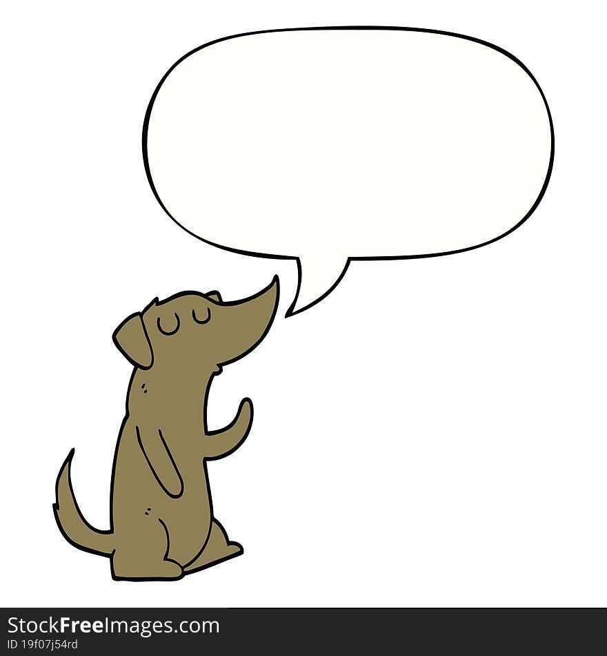 Cartoon Dog And Speech Bubble