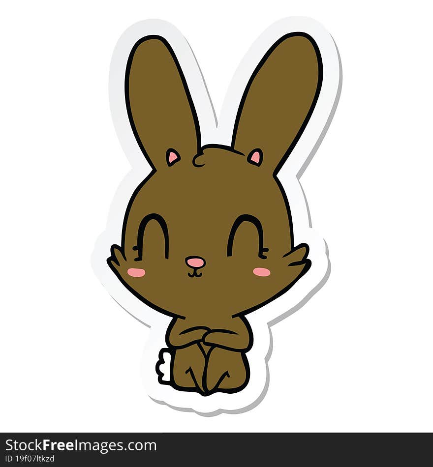 sticker of a cute cartoon rabbit