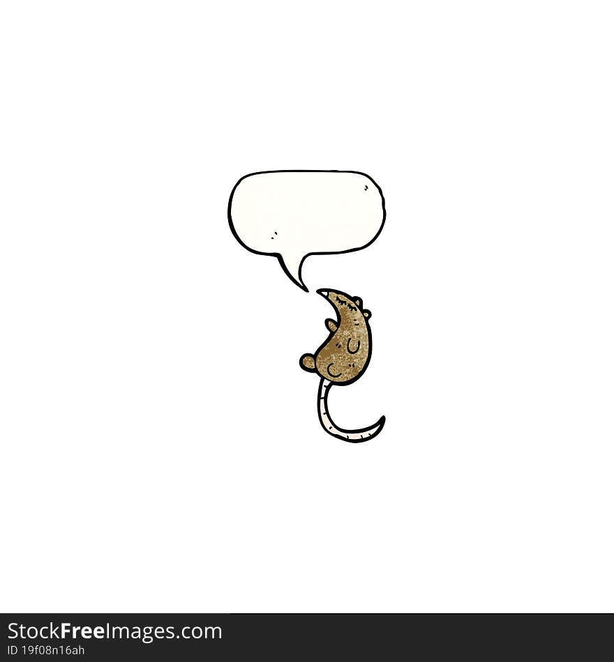 Mouse With Speech Bubble Cartoon