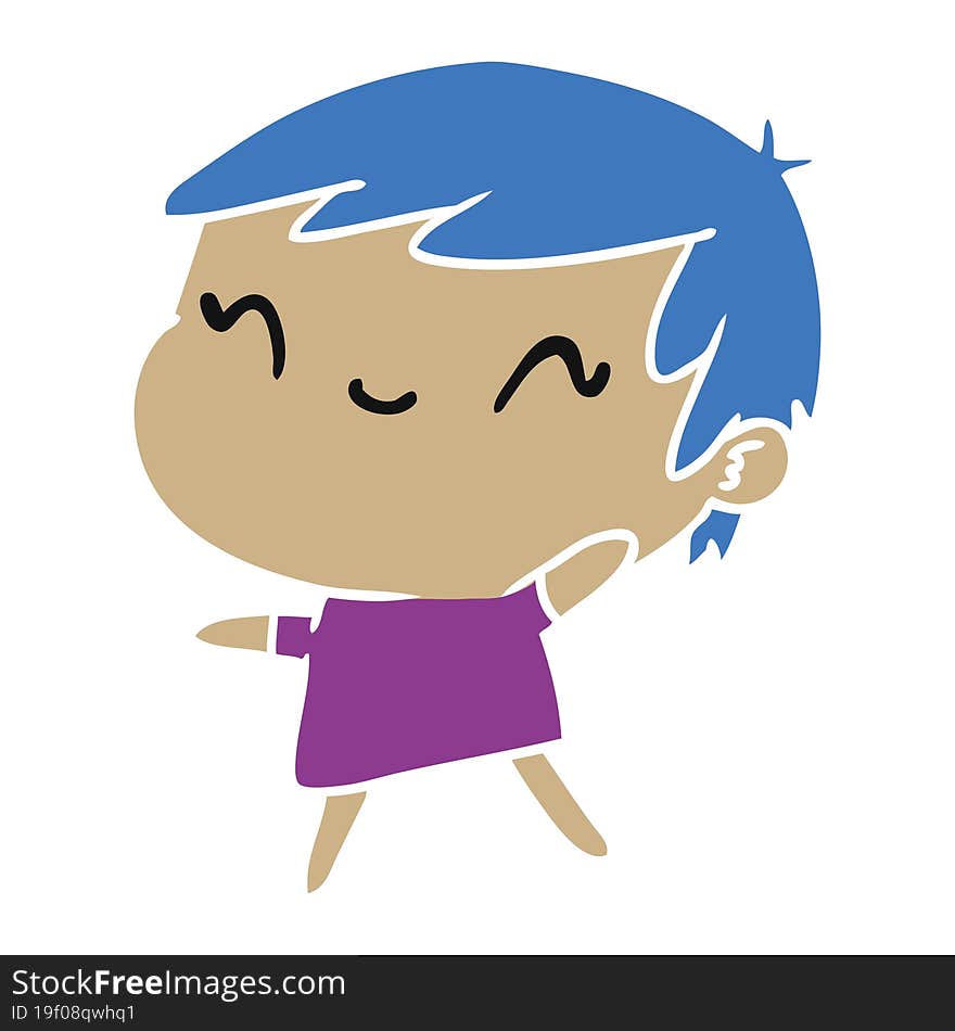 cartoon illustration of a cute kawaii girl. cartoon illustration of a cute kawaii girl