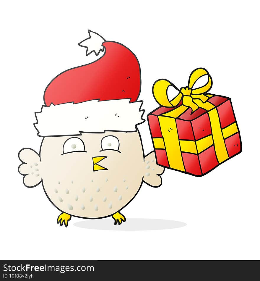 cartoon  christmas owl