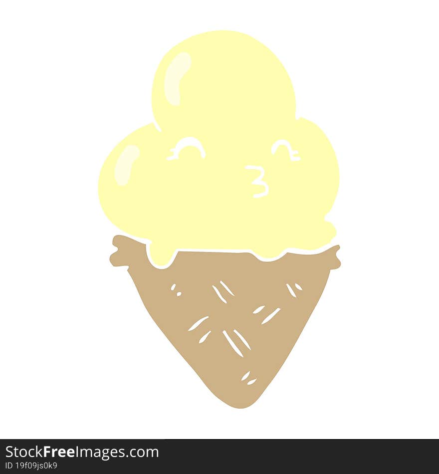 flat color style cartoon ice cream