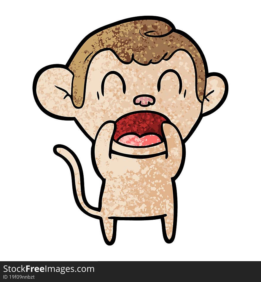 shouting cartoon monkey. shouting cartoon monkey