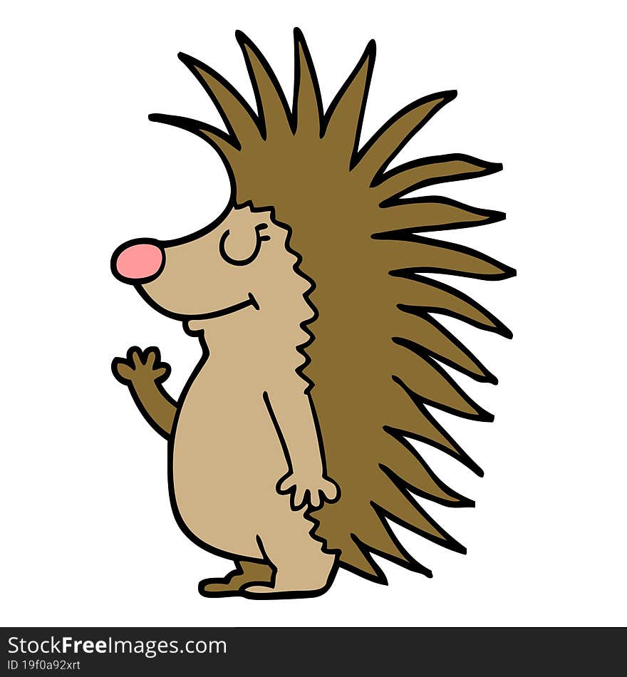 cartoon doodle spiky hedgehog