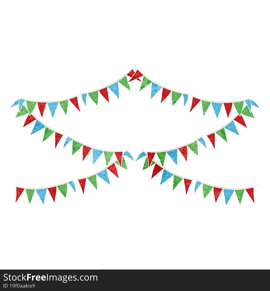 retro cartoon bunting flags