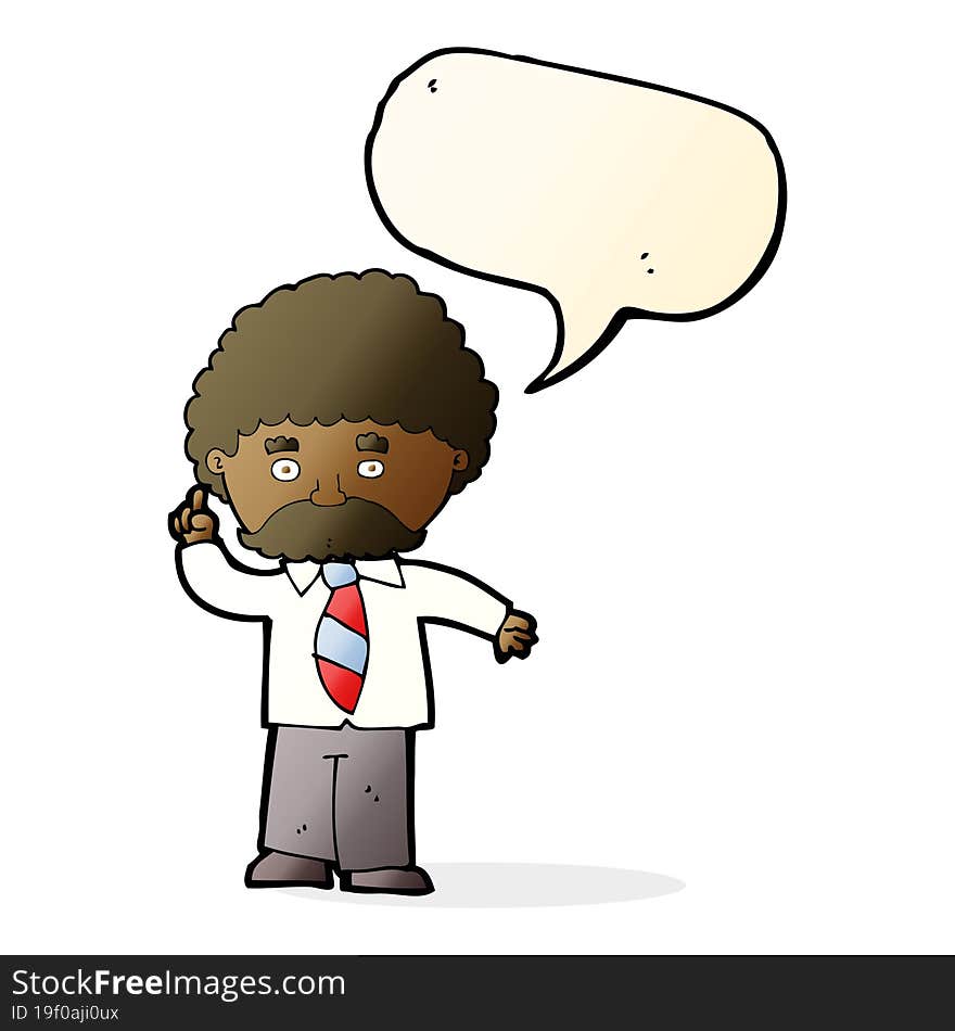 cartoon teacher with speech bubble