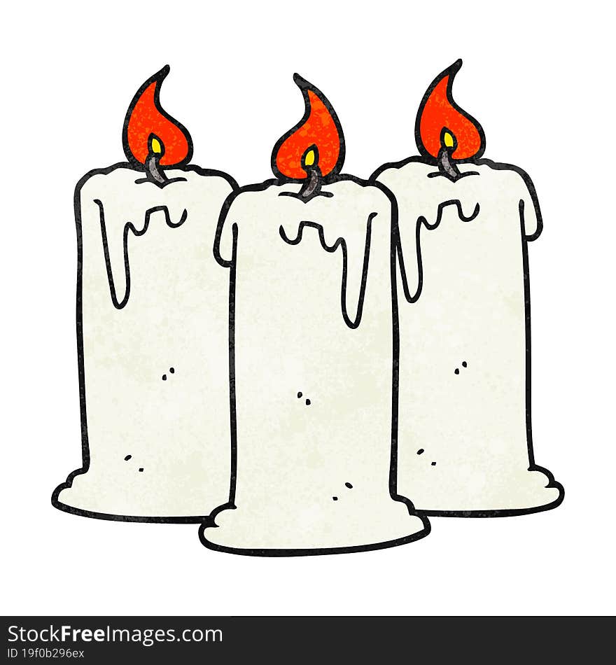 freehand drawn texture cartoon burning candles