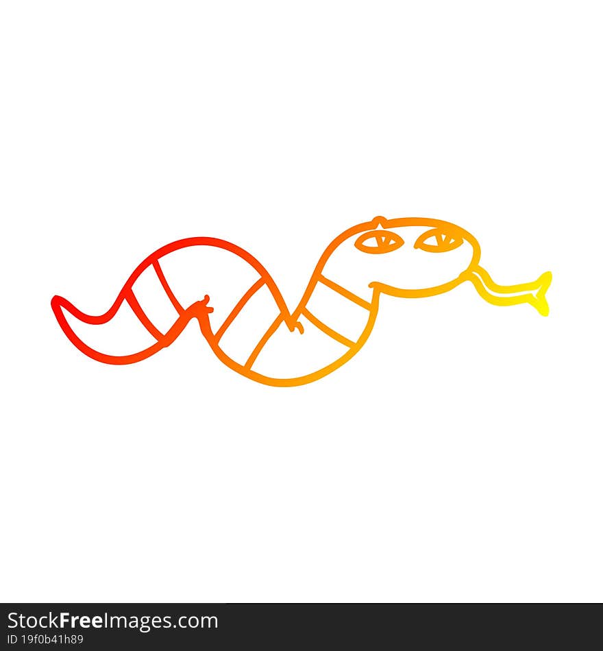 warm gradient line drawing cartoon snake