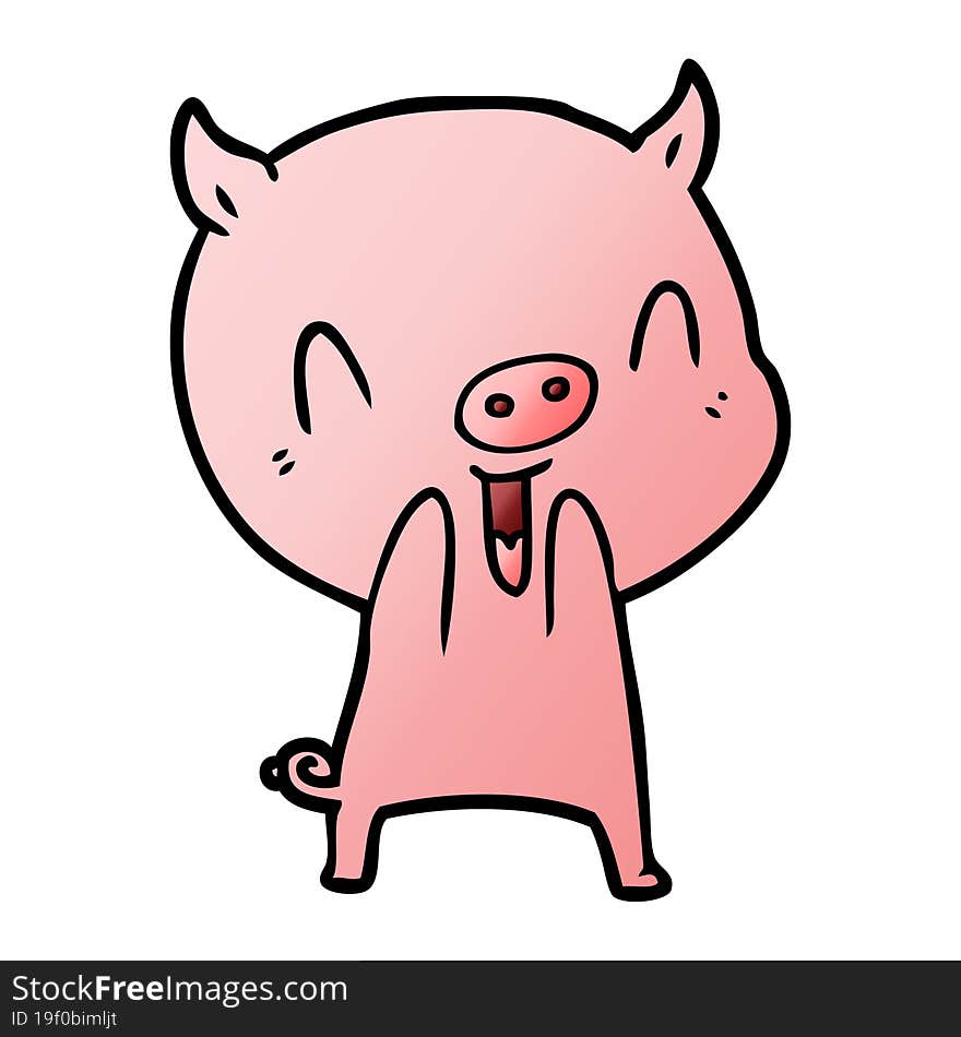 happy cartoon pig. happy cartoon pig