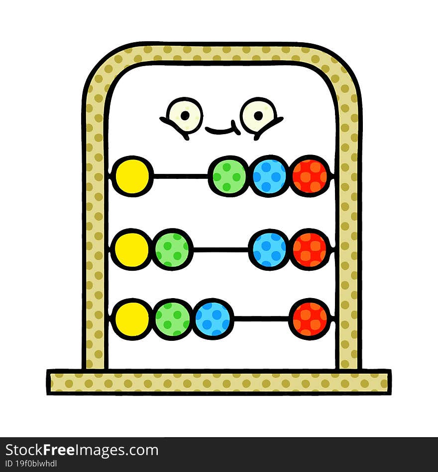 comic book style cartoon abacus