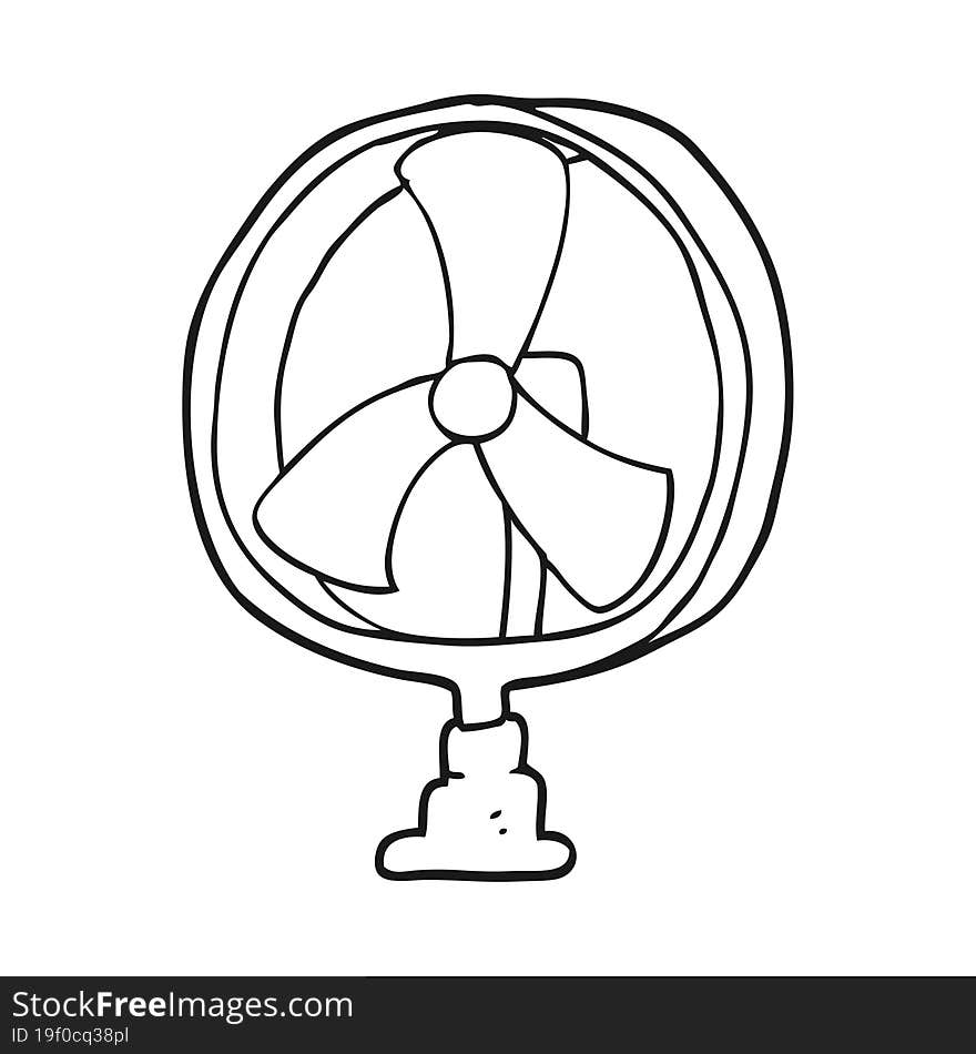 Black And White Cartoon Desk Fan