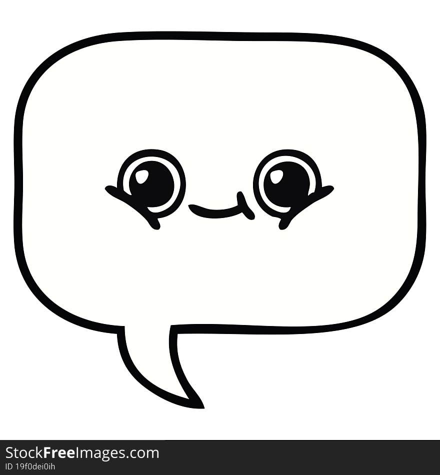 Cute Cartoon Speech Bubble