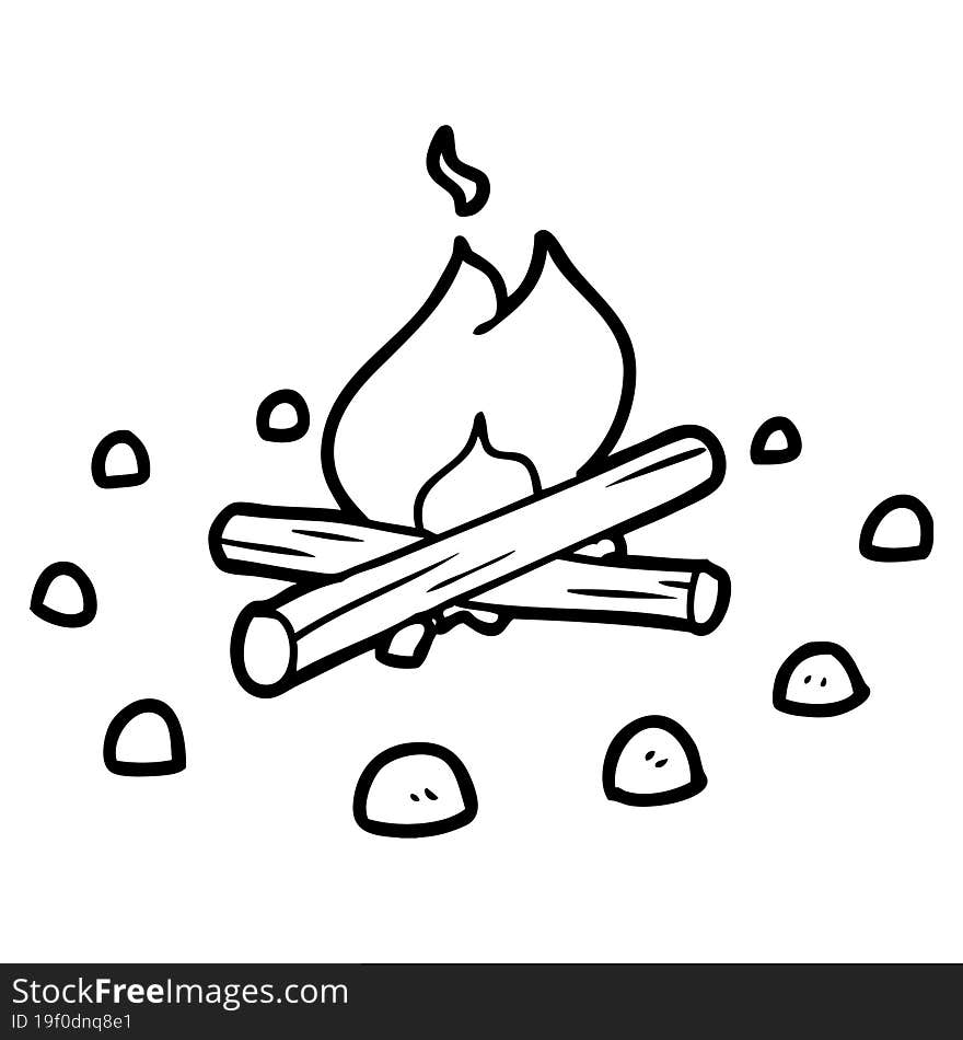 cartoon campfire. cartoon campfire