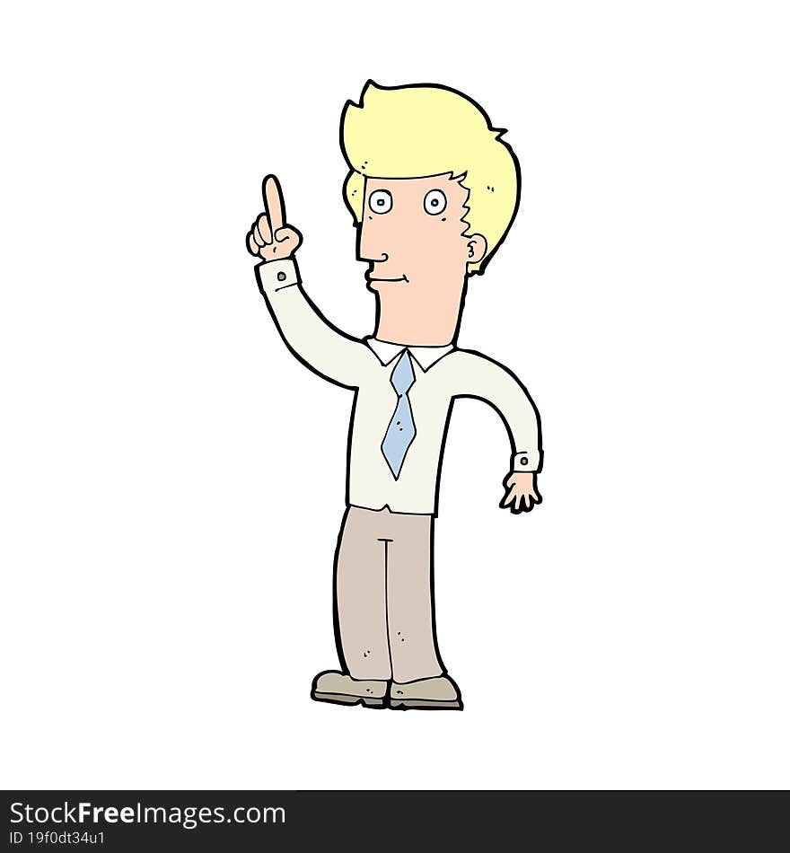 cartoon friendly man with idea