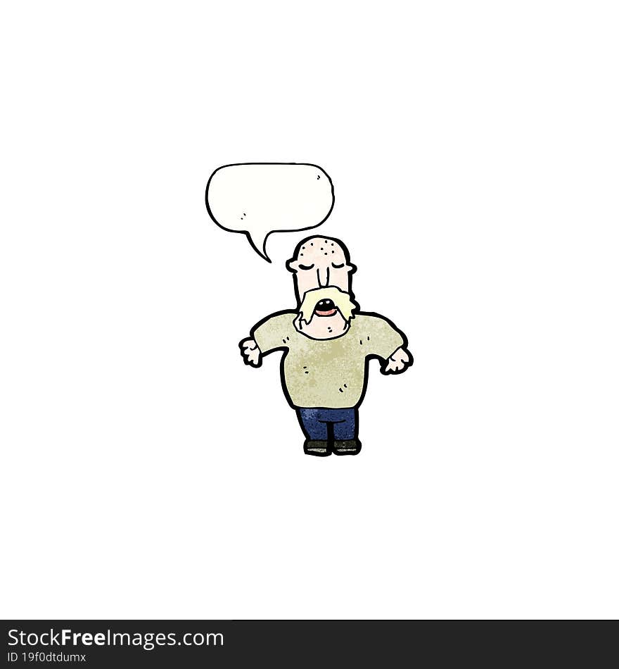 cartoon man with speech bubble