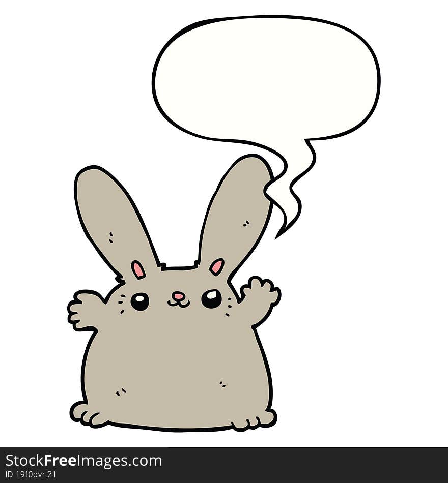 cartoon rabbit with speech bubble. cartoon rabbit with speech bubble