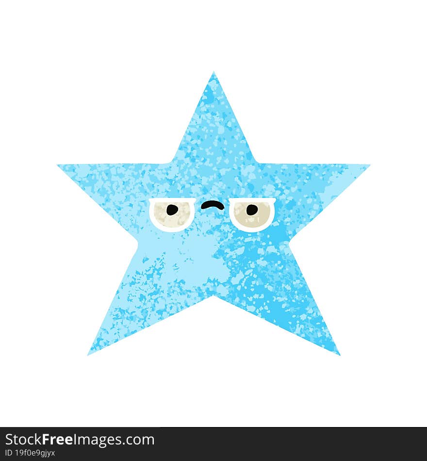 retro illustration style cartoon star fish