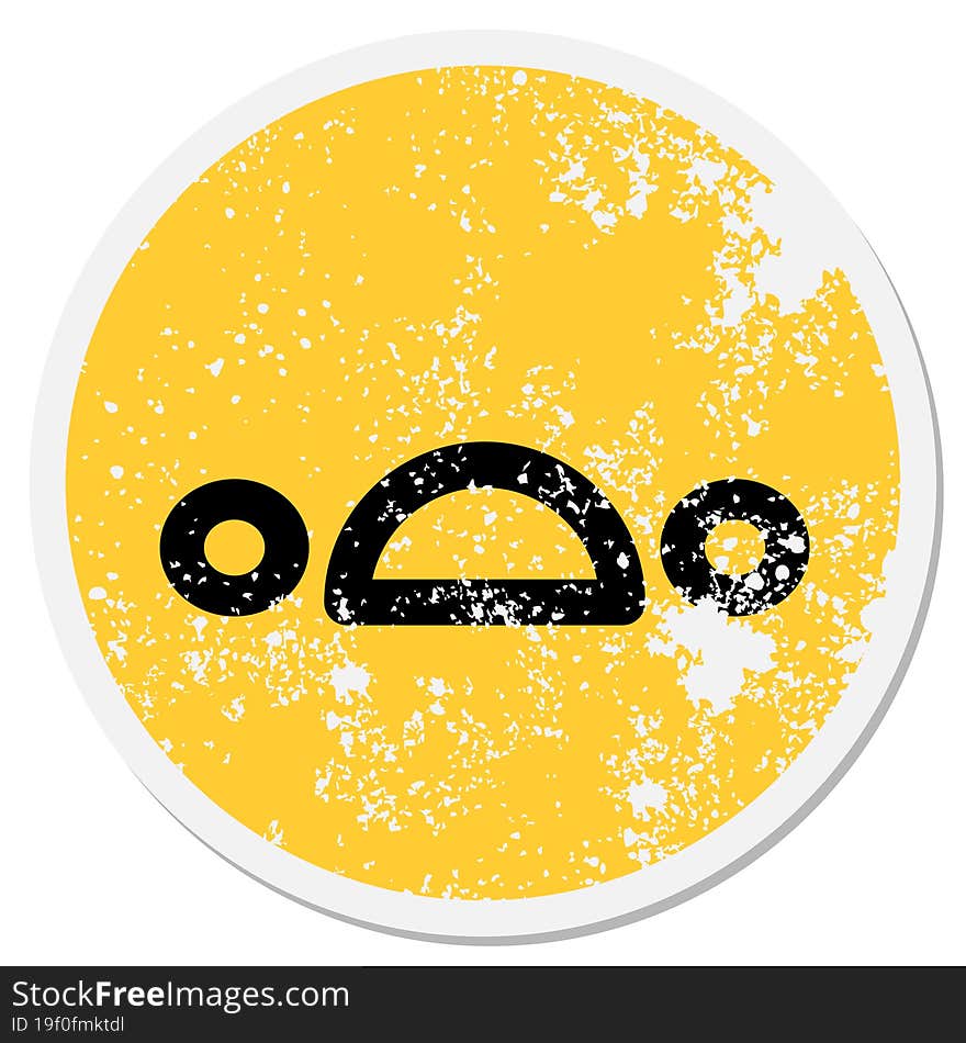 Unhappy Face Circular Sticker