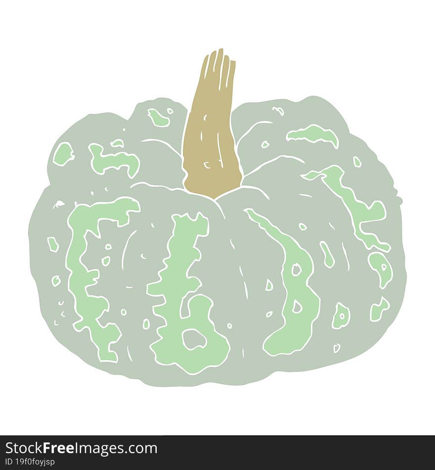 flat color illustration of a cartoon squash