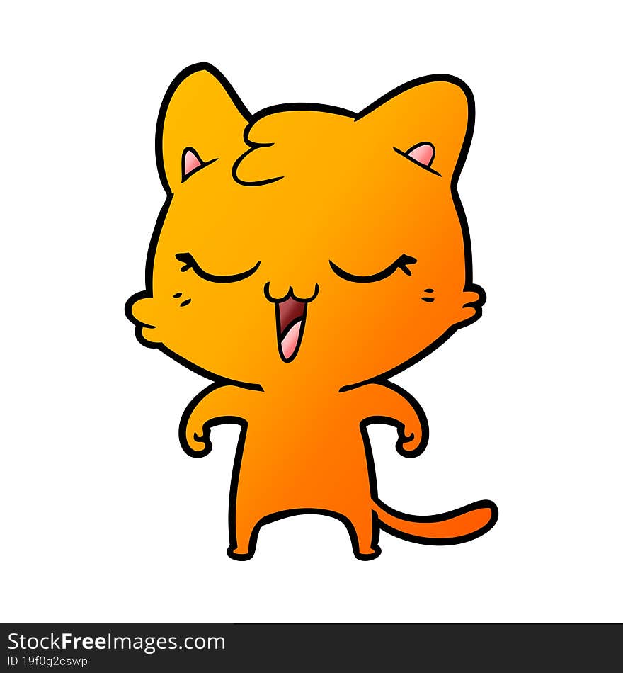 happy cartoon cat. happy cartoon cat